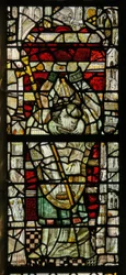Window depicting St Denis carrying his head
