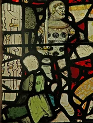 Window depicting a knight