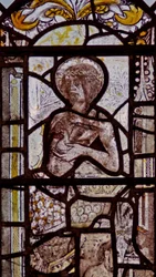 Window w1 depicting Christ carrying a dove