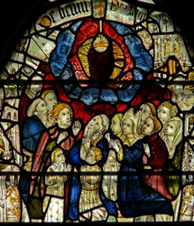 Window w24 depicting the Te Deum - We Praise thee O God