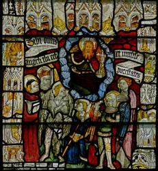 Window w24 depicting the Te Deum with the Angelic Hierarchy