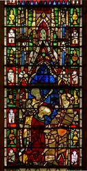 Window w26 depicting the death of St Nicholas