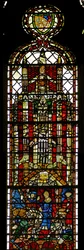 Window w31 depicting St William crossing the Ouse bridge
