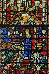 Window w31 depicting St William crossing the Ouse bridge