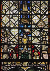 Window w31 depicting a canopy with a figure