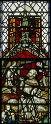 Window w32 depicting the Annunciation to Joachim