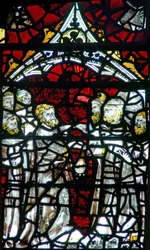 Window depicting Judas receives the silver