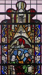 Window w43 depicting the birth of St John the Baptist