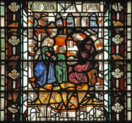Window W58 depicting St Thomas Becket at school