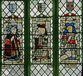 Window w5 depicting Sir Ralph Joscelin, Elizabeth Joselin Clifford, Sir Robert Clifford