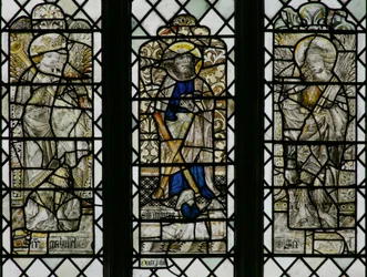 Window depicting St Andrew, St Gabriel, St Raphael