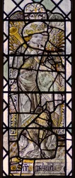 Window w8 depicting the angelic hierarchy: Archangel Gabriel
