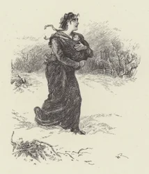 Woman with Baby in Snow