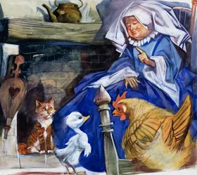 Woman with Farm Animals