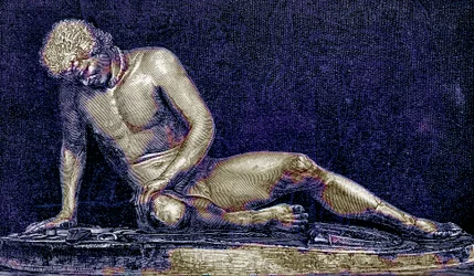 Wounded Gaul, Illustration from History of Rome by Victor Duruy, Published 1884