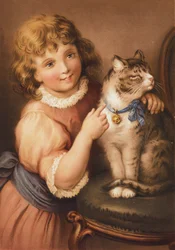 Young girl with a cat