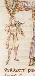 Detail of an inhabited initial 