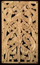 English Bone Pierced Relief, c.1125-50: Formerly Binding of Printed Bible, 1552