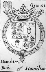 Playing card depicting the coat of arms of the Duke of Hamilton