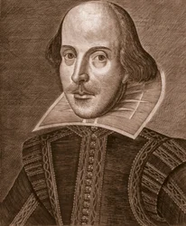 Portrait of William Shakespeare, Engraved by Martin Droeshout (c.1560-c.1642), 1623