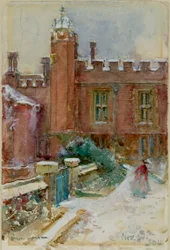 A Figure in the Snow at Hampton Court Palace, 24 November 1904
