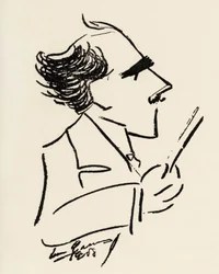 Arturo Toscanini (1867-1957) Italian Conductor in a Caricature by Enrico Caruso