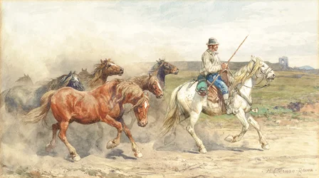 Droving Horses in the Roman Campagna