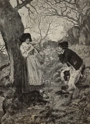 Idyll, Shepherd Listening to Young Woman Playing the Flute