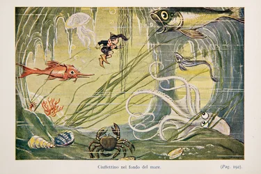 Ciuffettino on the Seabed, Illustration from Le Avventure di Ciuffettino