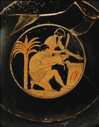 Sacrifice of a pig with inscription: "Epidromos is beautiful"