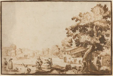 Men Playing Boccie in a Village