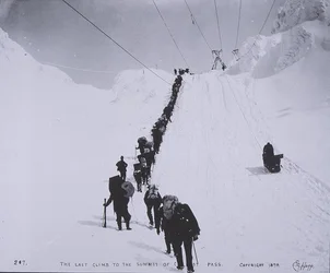 The Last Climb to the Summit of Chilcoot Pass on the Canada-US Border