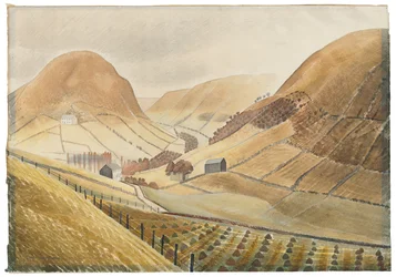 Corn Stooks and Farmsteads - Hill Farm, Capel-yffin, Wales, 1938