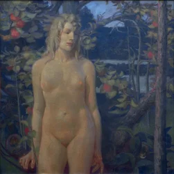 Standing Female Nude in Landscape