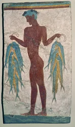 Fishmonger, Wall Painting from the Island of Thera