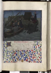 Text with Painted Initial and Framed Miniature