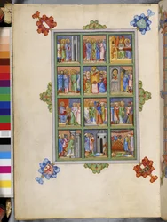 Full Page: Twelve Scenes from the Life of Mark the Evangelist in a Framed Panel: Peter and Mark Come to Rome