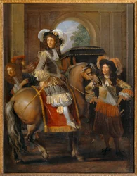 Nobleman on Horseback with His Entourage Before a Giant Gate