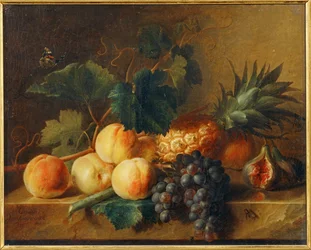 Still Life with Peaches and Pineapple