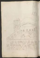 Pen Drawing: Inner Court of a Mosque