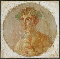 Portrait of a young man with laurel wreath, from Pompeii
