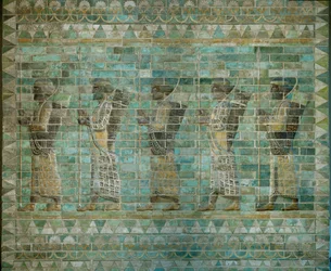Procession of life-size archers