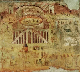 Riot in the amphitheatre between the people of Pompeii and Noceria