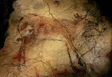 Running Deer. Cave Painting from Altamira, Santander, Spain