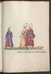 The Serail of the Sultana: Eunuch with Two Servants Carrying Horse Blankets