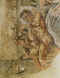 Theseus fights the minotaur. From Formia