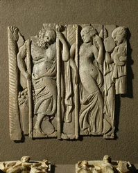 Thiasos, a Bacchanalian procession with Silenus and dancing Maenads