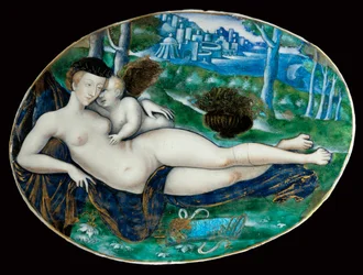 Venus and Cupid. Limoges