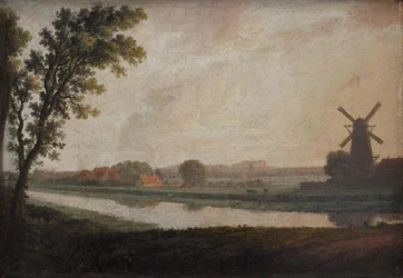 Landscape outside Copenhagen with Frederiksberg Church and Palace in the Distance