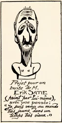 Bust project of composer Erik Satie (1866-1925) by himself: I came to the world very young in a very old time (Bust project of the composer Erik Satie by himself.) Private Collection